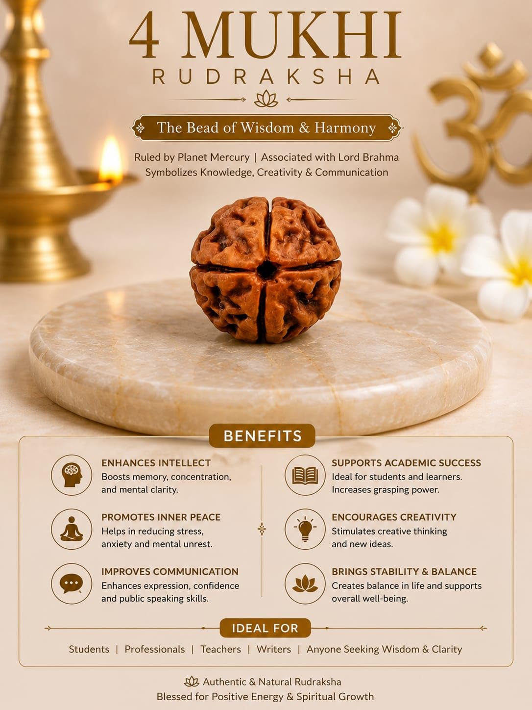 Holy Rudraksha 4 Mukhi Nepal Origin Rudraksha β Indonesian Origin | Natural & Certified view 4