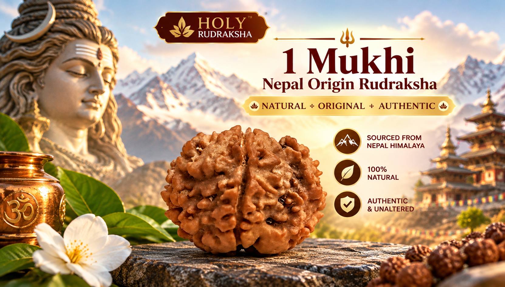 Holy Rudraksha 1 Mukhi Rudraksha – Nepal Origin | Natural & Certified