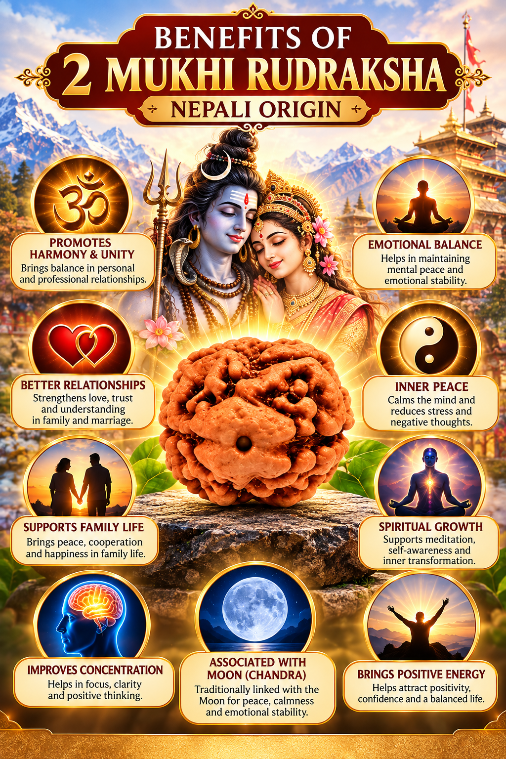 Holy Rudraksha 2 Mukhi Rudraksha – Nepal Origin | Natural & Certified image 5